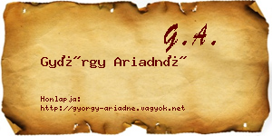 György Ariadné névjegykártya